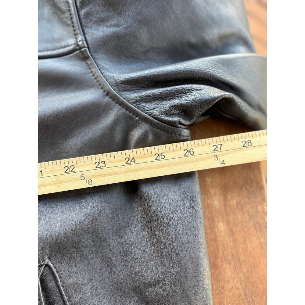 Vintage 90s Y2K Boston Harbour Men’s XL Brown Genuine Leather Jacket Motorcycle - Picture 5 of 9